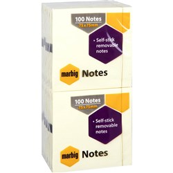 SELF ADHESIVE NOTES 75 x 75mm Yellow 11030 Pack of 12