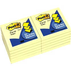 POST-IT POP UP NOTES 73X73MM R330-YW REFILLS YELLOW
