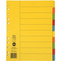 A4 DIVIDERS 10TAB MAN BRIGHTS EXTRA WIDE