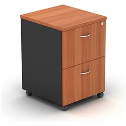 OM MOBILE PEDESTAL 2 Filing Drawers Cherry Charcoal OM-M2C/C