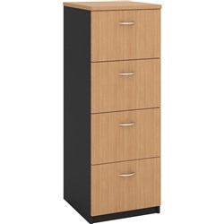 OM FILING CABINET W468 x D510 x H1320mm Beech Charcoal