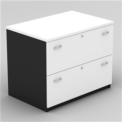 OM FILING CABINET W900 x D600 x H720mm White Charcoal