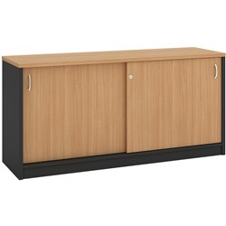 OM CREDENZA W1200 x D450 x H720mm Beech Charcoal