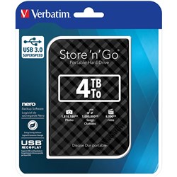 VERBATIM STORE'N'GO PORTABLE Hard Drive 4TB Black