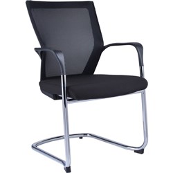 RAPID VISITOR CHAIR MESH BACK Black Chrome Cantilever Underf WMCC