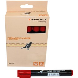 BIBBULMUN PERMANENT MARKER 271 Chisel Red