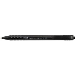 STAT PEN 1.0MM BALLPOINT RETRACTABLE MEDIUM BLACK BX12