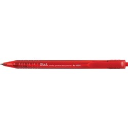 STAT PEN 1.0MM BALLPOINT RETRACTABLE MEDIUM RED BX12