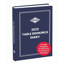 ZIONS TABLE BOOKING DIARY A4 2 Pages To A Day Blue