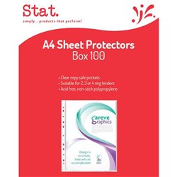 STAT SHEET PROTECTORS A4 CLEAR PACK OF 100 * USE CODE 523270 *