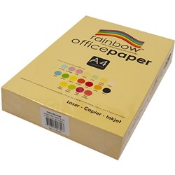 RAINBOW COLOUR COPY PAPER A4 80GSM Lemon Yellow 500 Sheets Ream