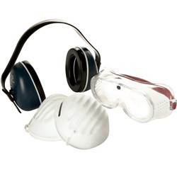 3M Protector Safety Kit 645838 Earmuff Goggle and 5 x Dust Masks