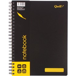 Quill Notebook 70GSM PP A4 Black 240 Pages
