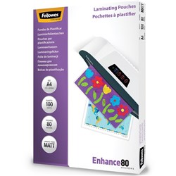 FELLOWES IMAGELAST Laminating Pouch A4 80 Micron Matte Pack of 100