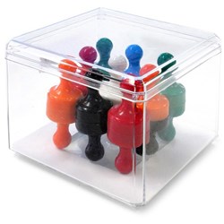 VISIONCHART WHITEBOARD SUPER MAGNETS SKITTLE 6 COLOURS PACK OF 18