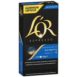 Lor espresso capsules DECAF ristretto 9 Box 100