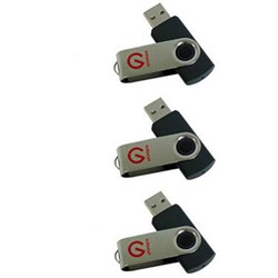 SHINTARO 8GB ROTATING POCKET USB 2.0 BLACK PACK OF 3