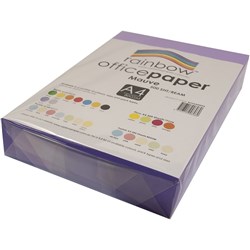 RAINBOW OFFICE COPY PAPER A4 80GSM MAUVE Ream of 500 ROPA4500TA