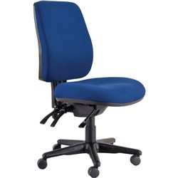 Buro Roma High Back Task Chair 3 Lever No Arms Navy Fabric Seat and Back
