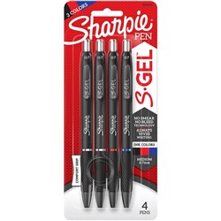 SHARPIE GEL PEN RETRACTABLE 0.7MM BUSINESS ASSORTED PACK OF 4