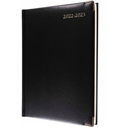 Collins Financial Year Diary Quarto Classic Day to a Page Black