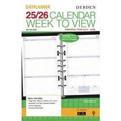 Debden Financial Year Dayplanner Refill Weekly