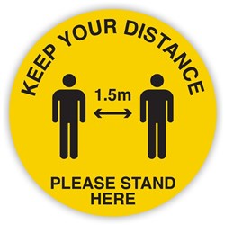 DURUS HEALTH AND SAFETY SIGN FLOOR SOCIAL DISTANCE YELLOW AND BLACK 400143731