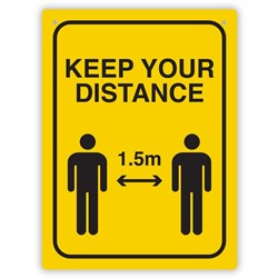 DURUS HEALTH AND SAFETY SIGN WALL SIGN SOCIAL DISTANCE YELLOW AND BLACK 400143733