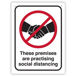 DURUS HEALTH AND SAFETY SIGN WALL SIGN SOCIAL DISTANCE BLACK AND RED 400143734