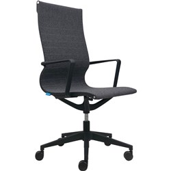 BURO DIABLO HIGH BACK MEETING CHAIR DYNAMIC SEAT CHARCOAL FABRIC SEAT AND BACK