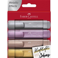 FABER-CASTELL TEXTLINER HIGHLIGHTER METALLIC ASSORTED PACK OF 4