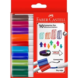 FABER-CASTELL CONNECTOR MARKER WHITEBOARD ASSORTED PACK OF 10