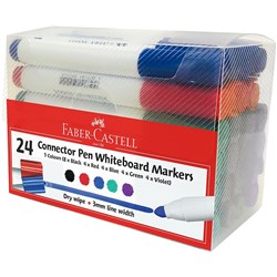 FABER-CASTELL CONNECTOR MARKER WHITEBOARD ASSORTED PACK OF 24