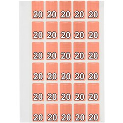 Avery Top Tab 20 Year Code Label 20x30mm Pink Pack of 150