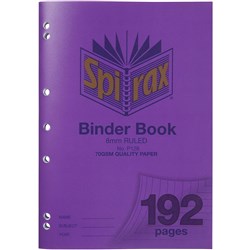 SPIRAX BINDER BOOK P128 A4 192 PAGE 8MM RULED Minimum buy quantity of 5