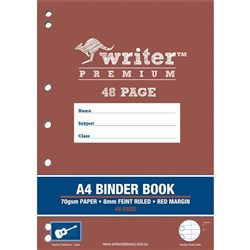 WRITER PREMIUM BINDER BOOK A4 8MM RULED 48 PAGE