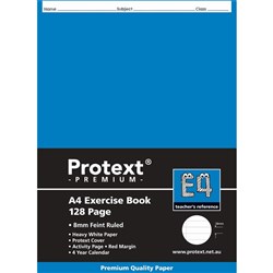 PROTEXT PREMIUM EXERCISE BOOK A4 8MM RULED DARK BLUE INSERT 128 PAGES