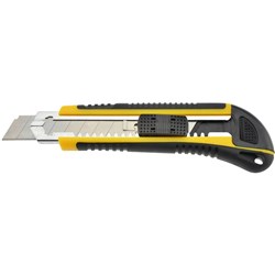 ITALPLAST CUTTING KNIFE PREMIUM SELF LOADING 18MM YELLOW AND BLACK