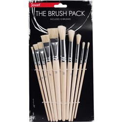 JASART BRUSH PACK ROUND AND FLAT HOG BRIDTLE PACK OF 10