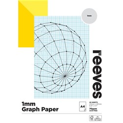 REEVES GRAPH PAPAER PAD A4 70GSM 1MM RULED 40 SHEETS Minimum buy quantity 5