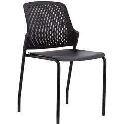 BURO SHIFT ALL PURPOSE CHAIR BLACK METAL FRAME STACKABLE BLACK POLY SEAT AND BACK