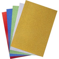 COLOURFUL DAYS GLITTER BOARD A4 220GSM ASSORTED COLOURS PK25 Minimum buy quantity 4