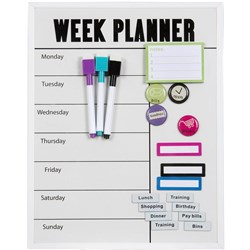 QUARTET MAGNETIC WEEKLY PLANNER SET 280X360MM WITH MARKERS AND MAGNETS