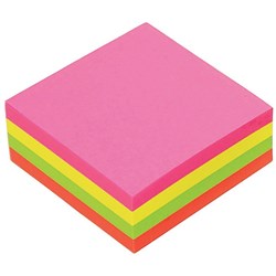 MEMO CUBE 75 X 75MM NEON COLOURS 13657 / 1810799 SELF STICK / ADHESIVE