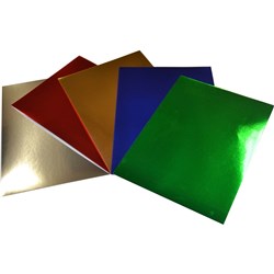 RAINBOW FOIL BOARD A4 270GSM ASSORTED COLOURS 20 SHEETS PK GOLD SILVER RED BLUE GREEN