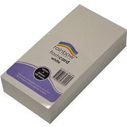 RAINBOW FLASH CARD 290GSM 203X102MM WHITE PACK