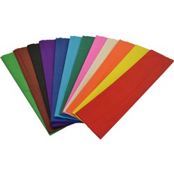RAINBOW CREPE PAPER 500mmx2.5m Assorted PK12