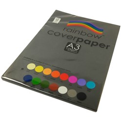 RAINBOW COVER PAPER A3 125GSM BLACK 100 SHT