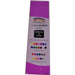 RAINBOW FLURO CREPE PAPER 500mmx2.5m Lilac