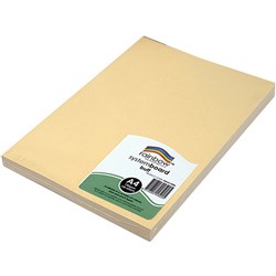 RAINBOW SYSTEM BOARD 150GSM A4 BUFF PACK 100